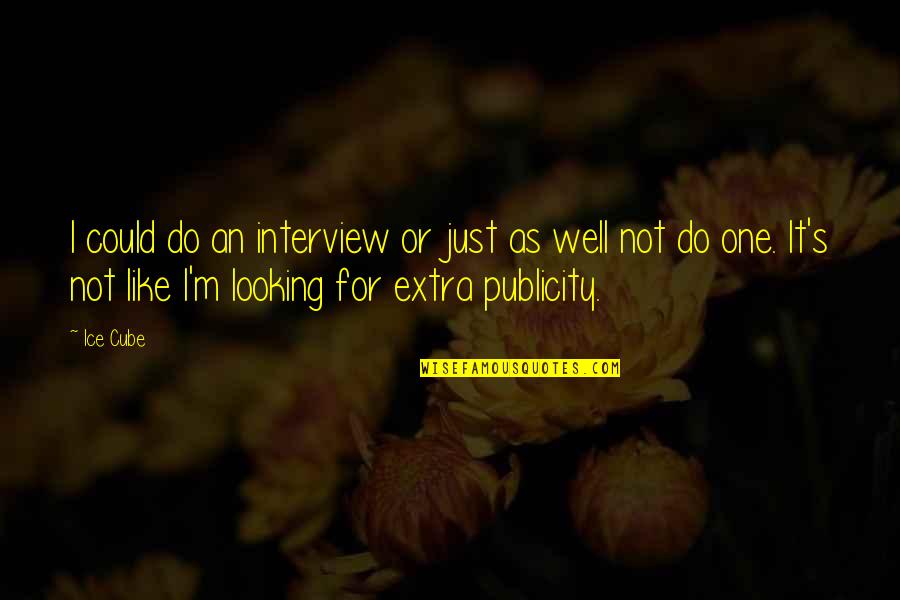 Shoshone Tribe Quotes By Ice Cube: I could do an interview or just as