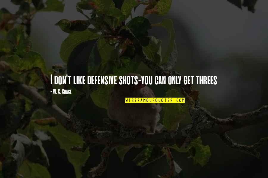 Shots Quotes By W. G. Grace: I don't like defensive shots-you can only get