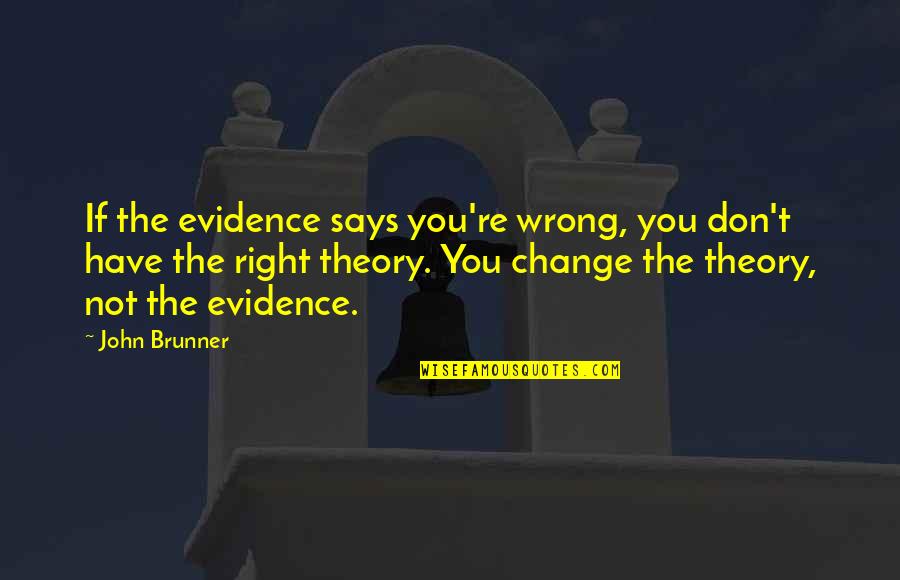 Shouji Bnha Quotes By John Brunner: If the evidence says you're wrong, you don't Shouji Bnha Quotes By John Brunner: If the evidence says you're wrong, you don't