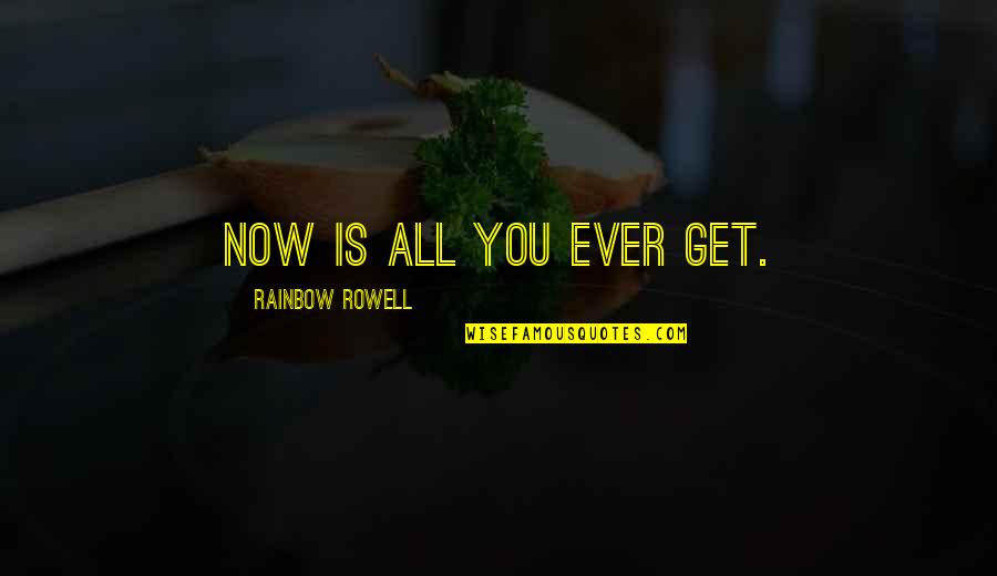 Shoujo Anime Quotes By Rainbow Rowell: Now is all you ever get.
