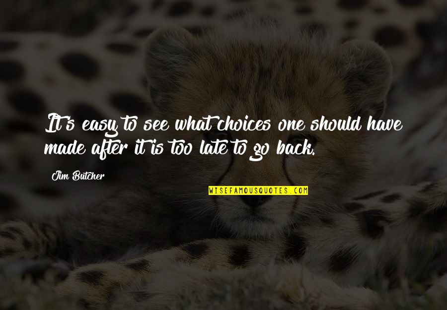 Should I Go Back Quotes By Jim Butcher: It's easy to see what choices one should
