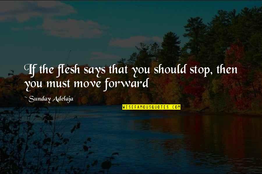 Should I Move On Quotes By Sunday Adelaja: If the flesh says that you should stop,