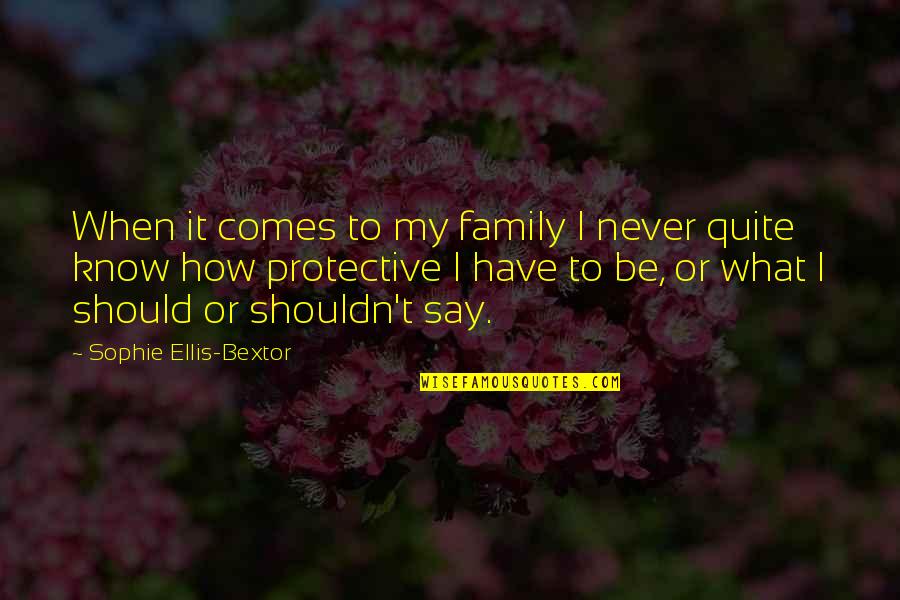 Should Or Shouldn't Quotes By Sophie Ellis-Bextor: When it comes to my family I never