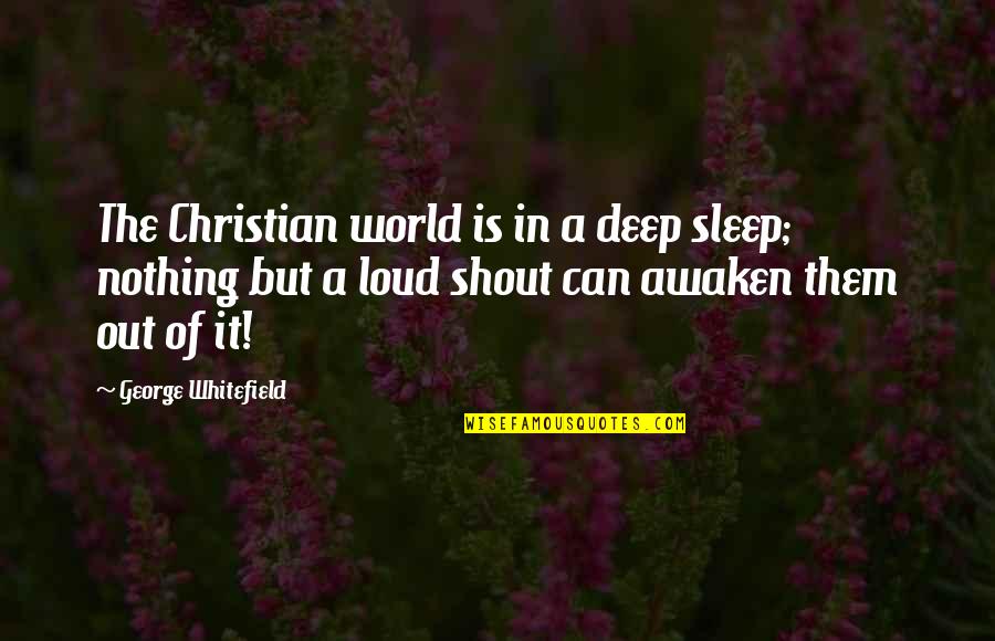 Shout Out Loud Quotes By George Whitefield: The Christian world is in a deep sleep;