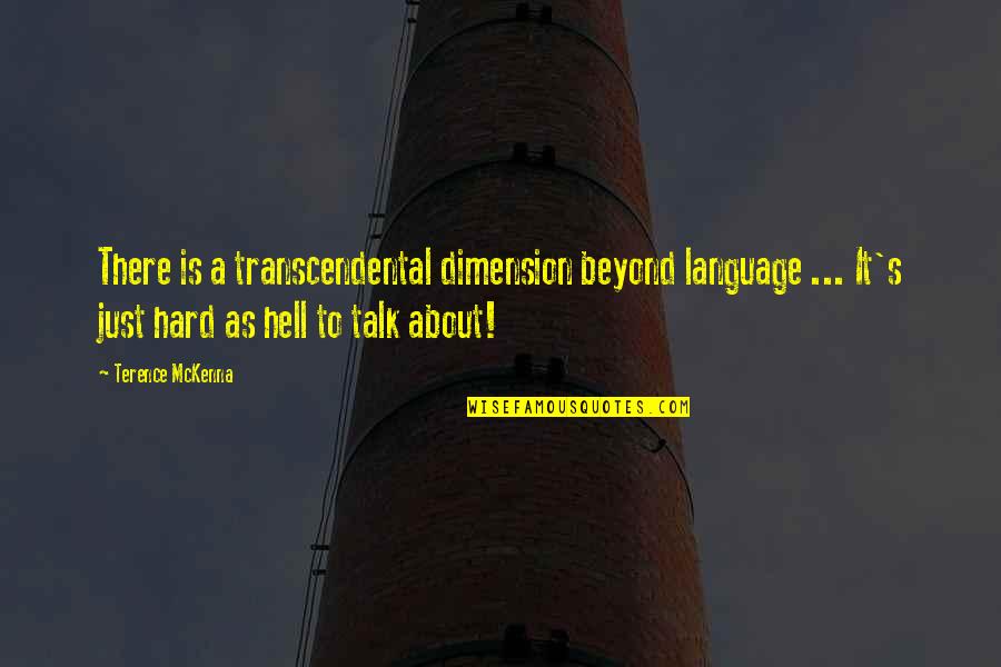 Shout Out Love Quotes By Terence McKenna: There is a transcendental dimension beyond language ...