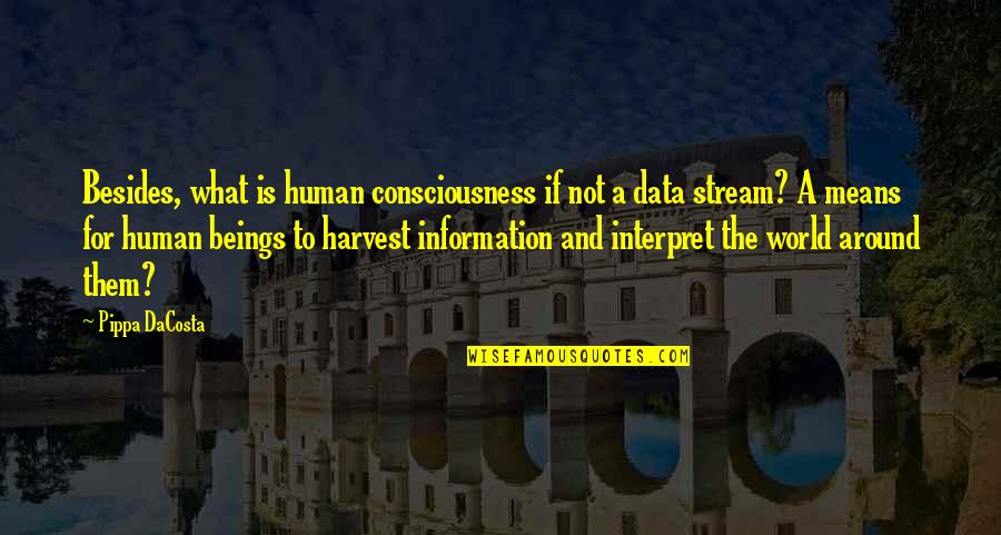 Shoutarou Kaneda Quotes By Pippa DaCosta: Besides, what is human consciousness if not a Shoutarou Kaneda Quotes By Pippa DaCosta: Besides, what is human consciousness if not a