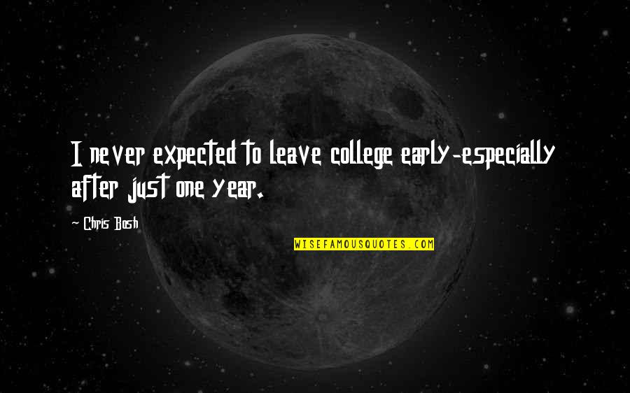 Shouter Baptist Quotes By Chris Bosh: I never expected to leave college early-especially after