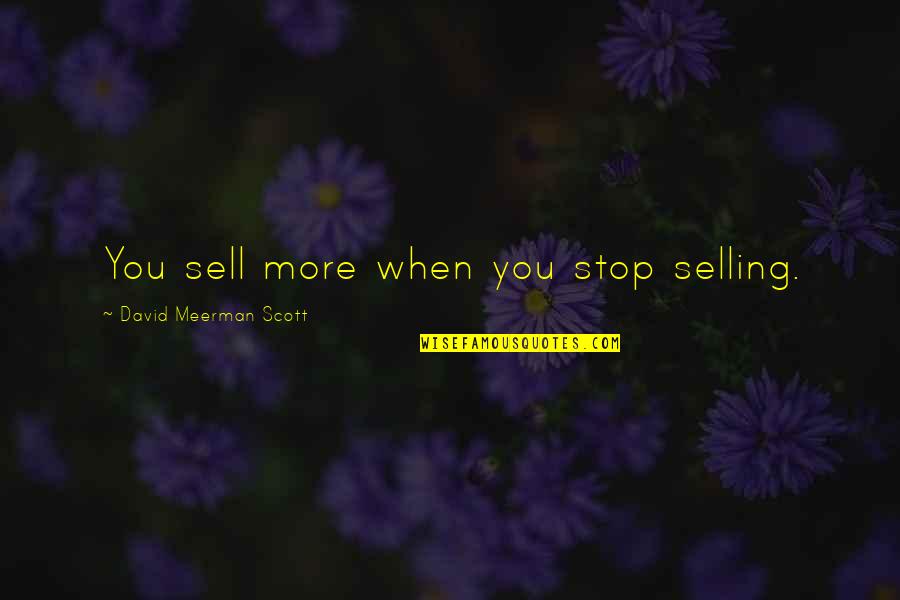 Shoutout Quotes By David Meerman Scott: You sell more when you stop selling.