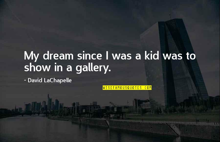 Show Kid Quotes By David LaChapelle: My dream since I was a kid was