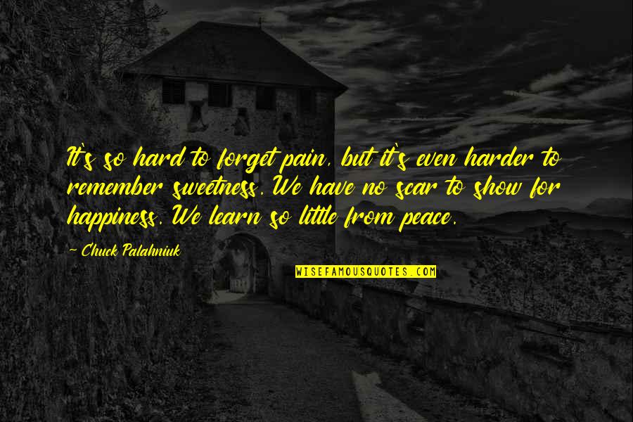 Show No Pain Quotes By Chuck Palahniuk: It's so hard to forget pain, but it's