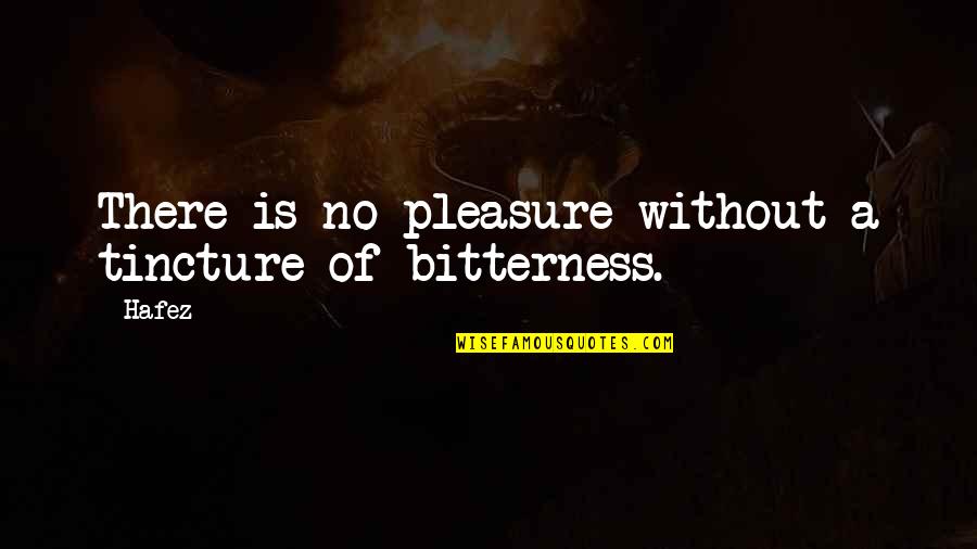 Showing Attitude To Someone Quotes By Hafez: There is no pleasure without a tincture of