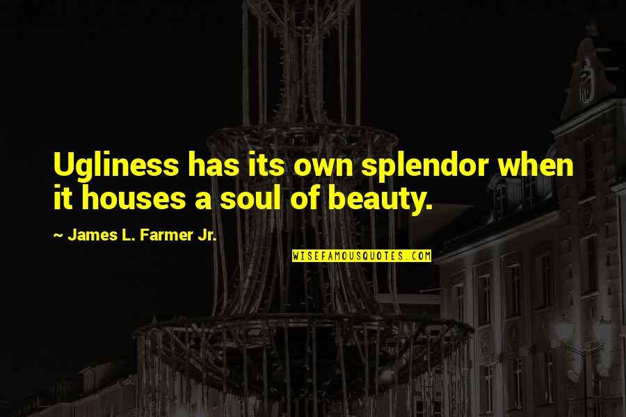Showing Fake Love Quotes By James L. Farmer Jr.: Ugliness has its own splendor when it houses