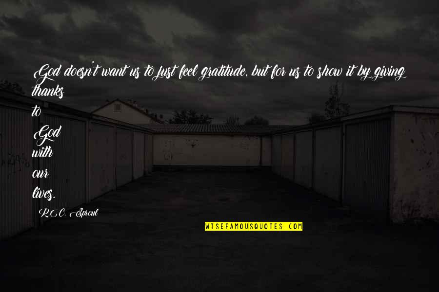 Show'r Quotes By R.C. Sproul: God doesn't want us to just feel gratitude, Show'r Quotes By R.C. Sproul: God doesn't want us to just feel gratitude,