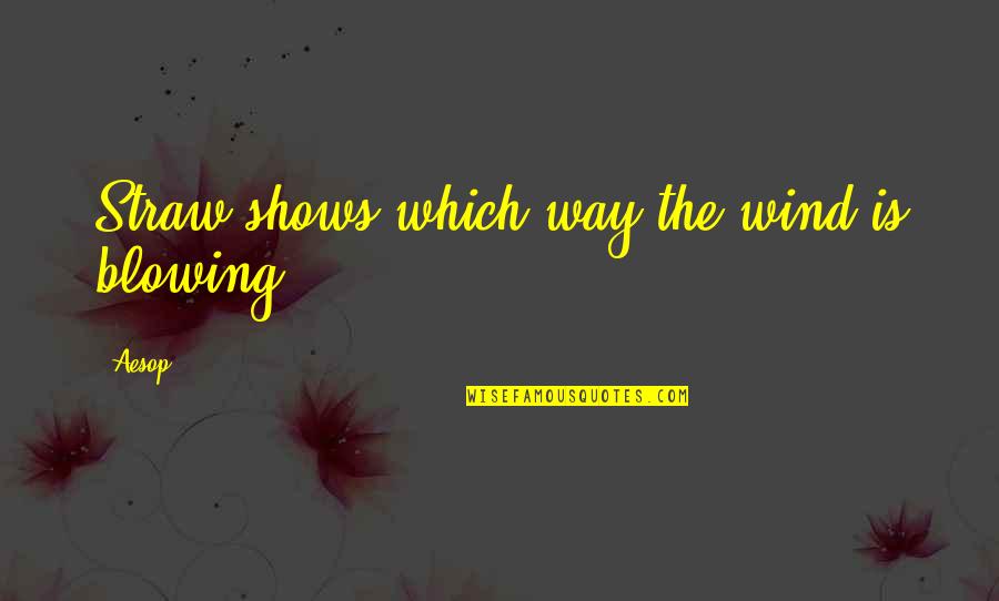 Shows You The Way Quotes By Aesop: Straw shows which way the wind is blowing.