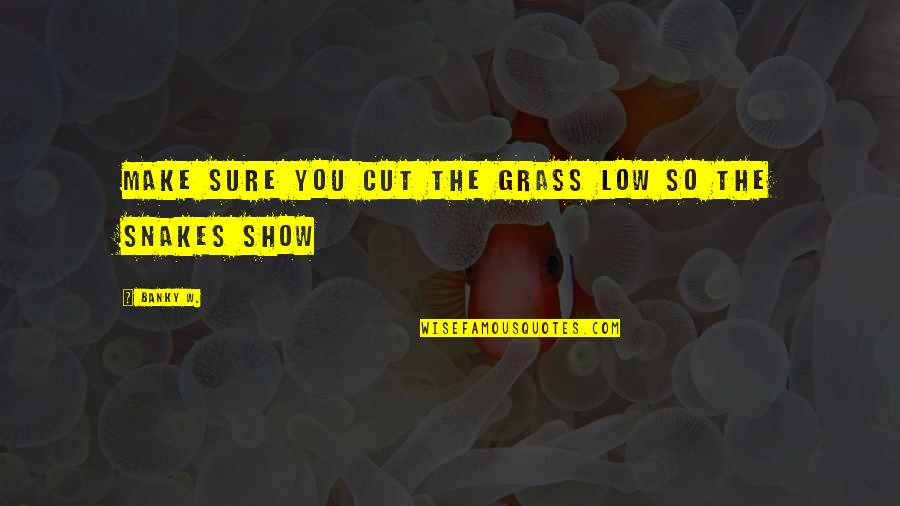 Shprehja Imitative Quotes By Banky W.: Make sure you cut the grass low so