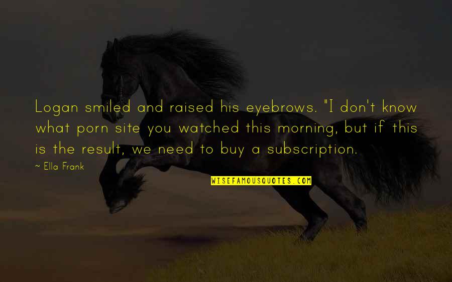 Shreekanth Quotes By Ella Frank: Logan smiled and raised his eyebrows. "I don't Shreekanth Quotes By Ella Frank: Logan smiled and raised his eyebrows. "I don't