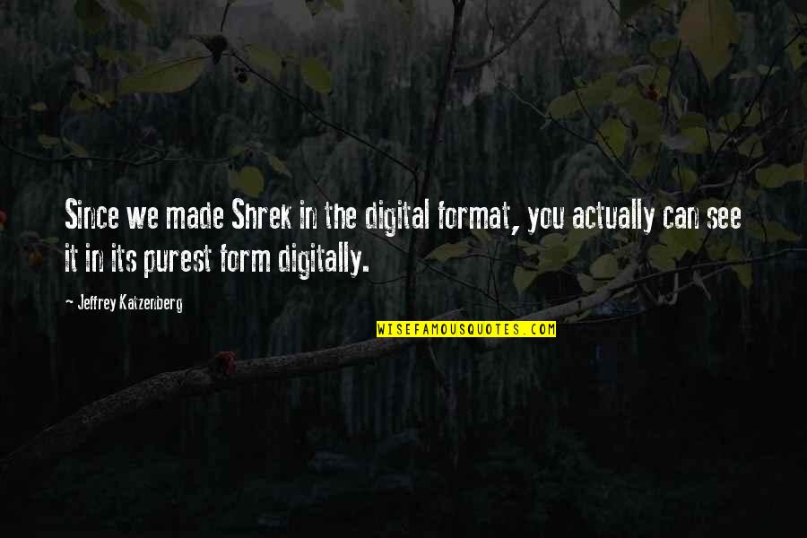 Shrek Quotes By Jeffrey Katzenberg: Since we made Shrek in the digital format,
