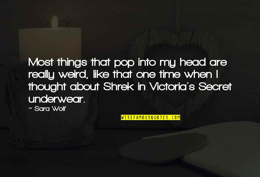 Shrek Quotes By Sara Wolf: Most things that pop into my head are