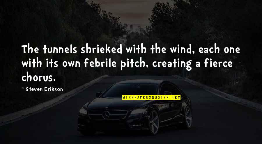 Shrieked Quotes By Steven Erikson: The tunnels shrieked with the wind, each one