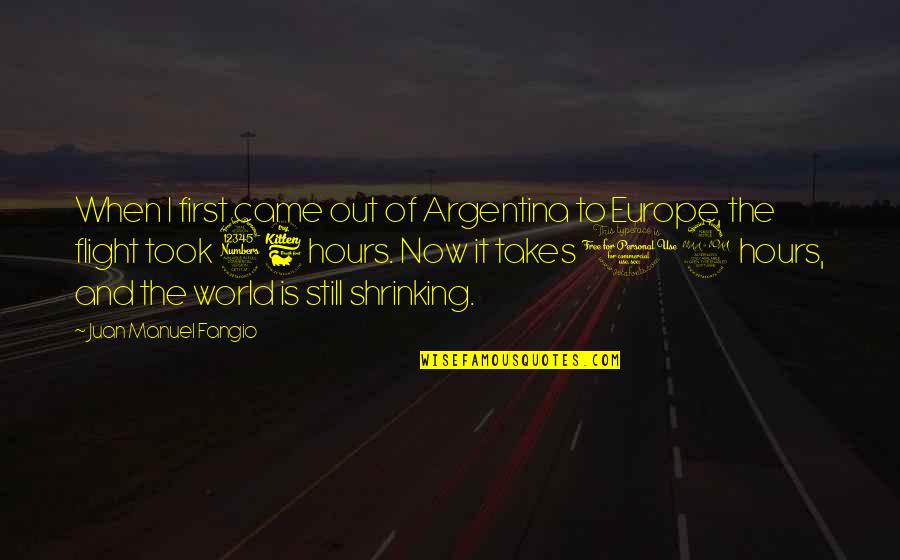 Shrinking Quotes By Juan Manuel Fangio: When I first came out of Argentina to