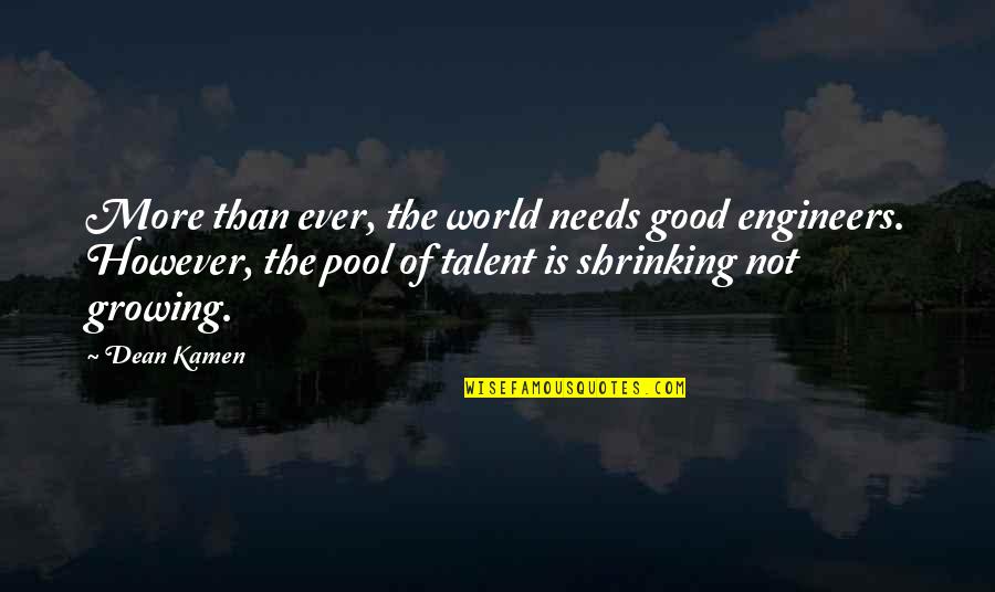 Shrinking World Quotes By Dean Kamen: More than ever, the world needs good engineers.