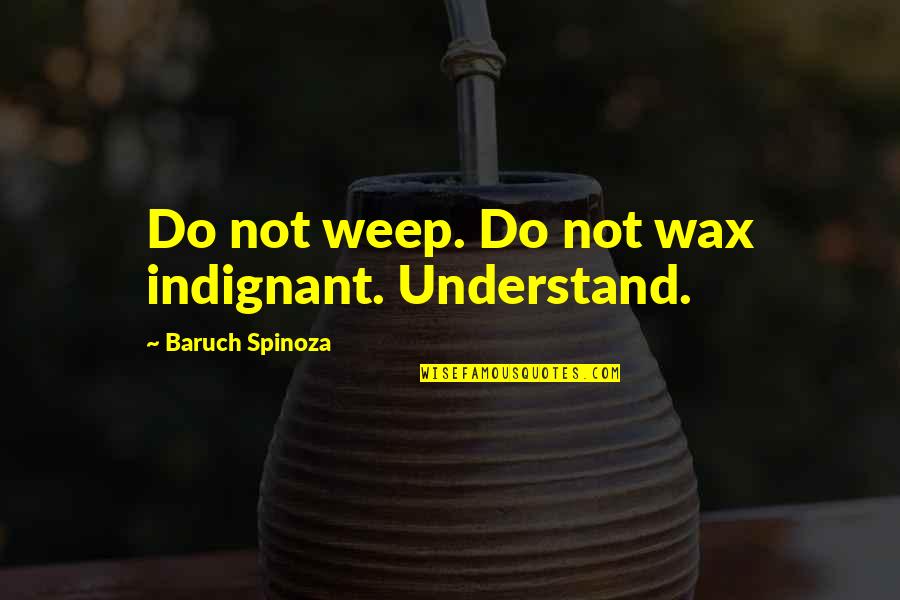 Shrm Quotes By Baruch Spinoza: Do not weep. Do not wax indignant. Understand.
