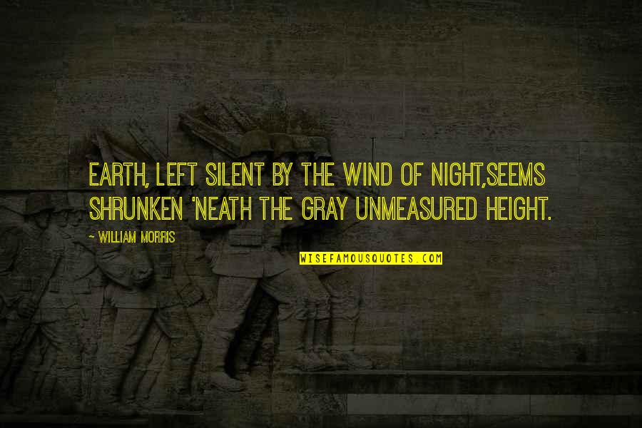 Shrunken Quotes By William Morris: Earth, left silent by the wind of night,Seems