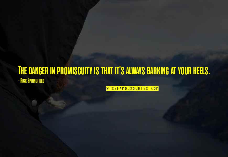 Shtsel Quotes By Rick Springfield: The danger in promiscuity is that it's always
