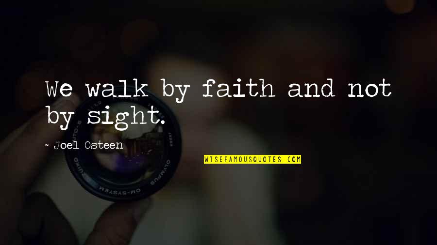 Shubin And Donaldson Quotes By Joel Osteen: We walk by faith and not by sight.