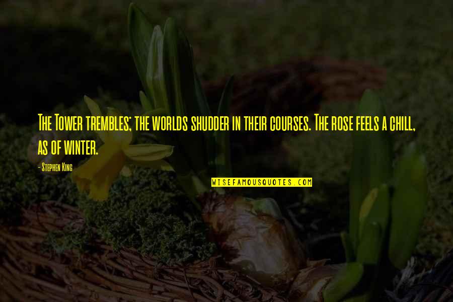 Shudder Quotes By Stephen King: The Tower trembles; the worlds shudder in their