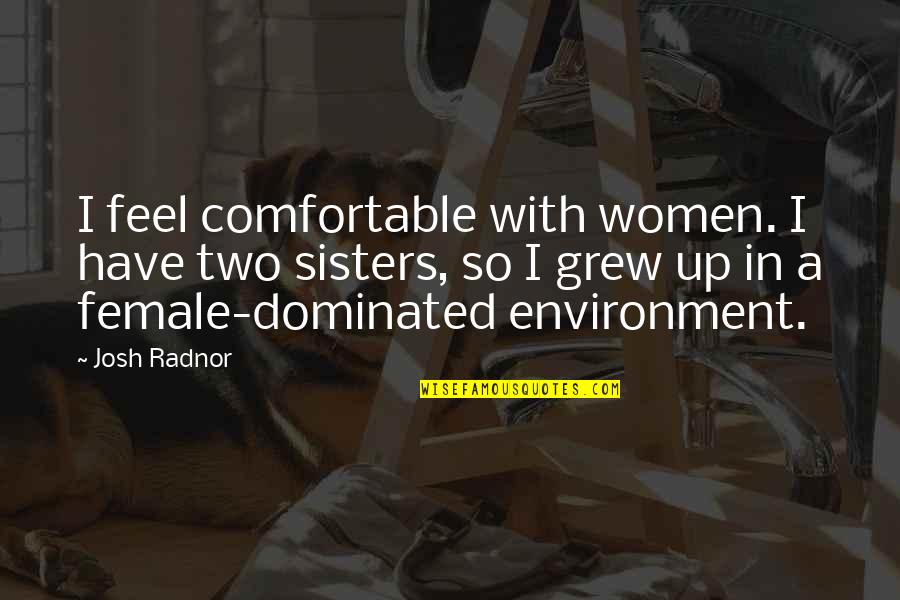 Shufti Quotes By Josh Radnor: I feel comfortable with women. I have two