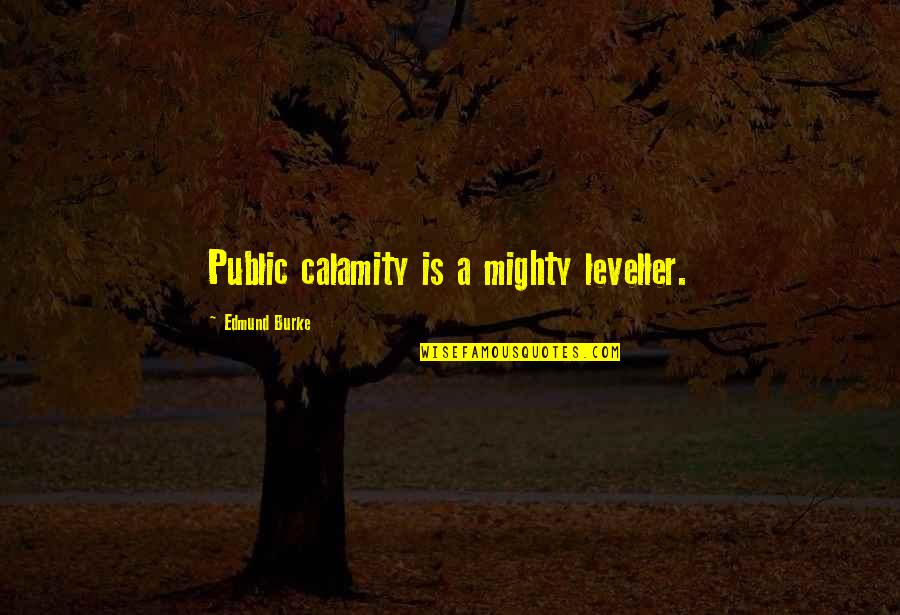 Shukladhyan Quotes By Edmund Burke: Public calamity is a mighty leveller. Shukladhyan Quotes By Edmund Burke: Public calamity is a mighty leveller.