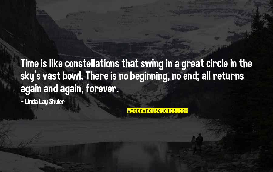 Shuler Quotes By Linda Lay Shuler: Time is like constellations that swing in a Shuler Quotes By Linda Lay Shuler: Time is like constellations that swing in a