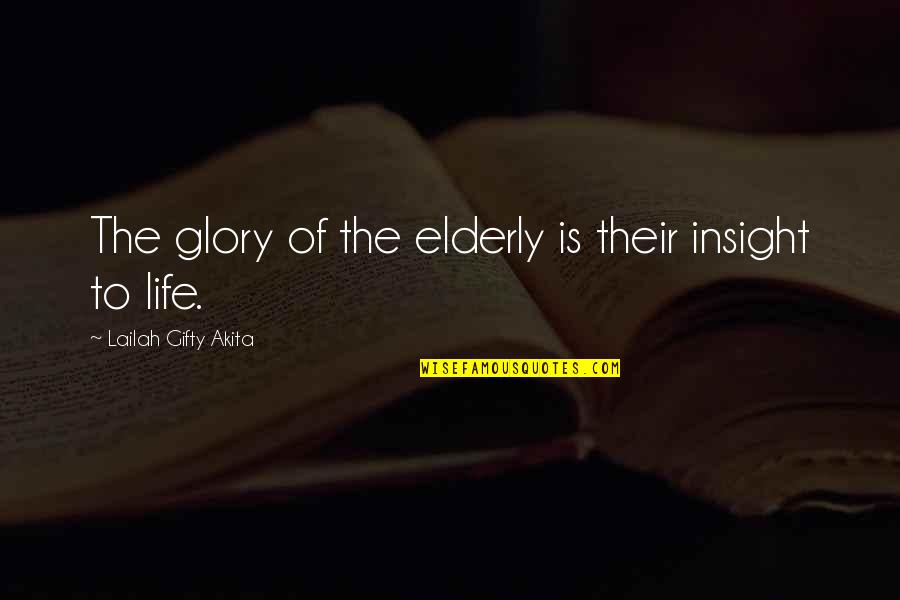 Shulze Quotes By Lailah Gifty Akita: The glory of the elderly is their insight