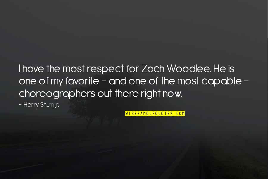 Shum Quotes By Harry Shum Jr.: I have the most respect for Zach Woodlee.