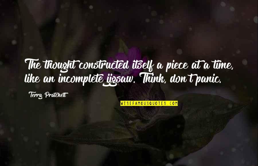 Shumka Restaurant Quotes By Terry Pratchett: The thought constructed itself a piece at a