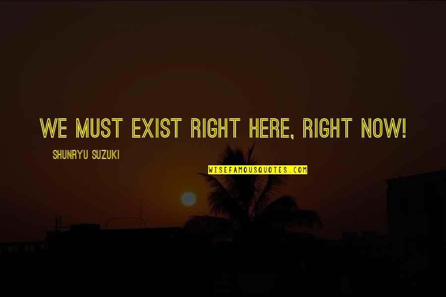Shunryu Quotes By Shunryu Suzuki: We must exist right here, right now!