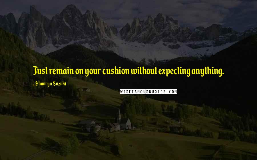 Shunryu Suzuki quotes: Just remain on your cushion without expecting anything.