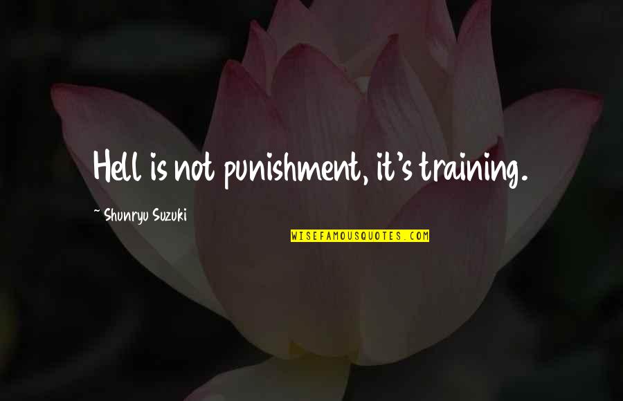 Shunryu Suzuki Quotes By Shunryu Suzuki: Hell is not punishment, it's training. Shunryu Suzuki Quotes By Shunryu Suzuki: Hell is not punishment, it's training.