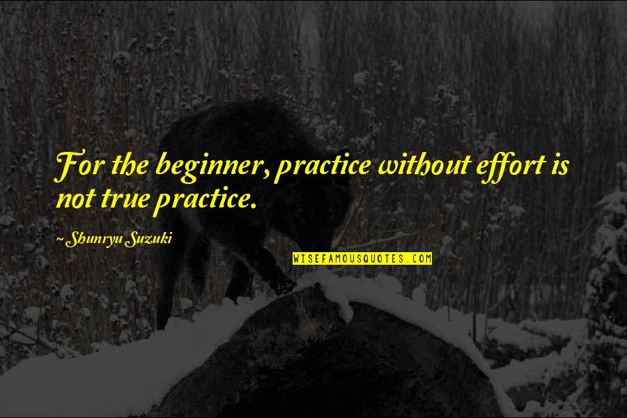 Shunryu Suzuki Quotes By Shunryu Suzuki: For the beginner, practice without effort is not Shunryu Suzuki Quotes By Shunryu Suzuki: For the beginner, practice without effort is not