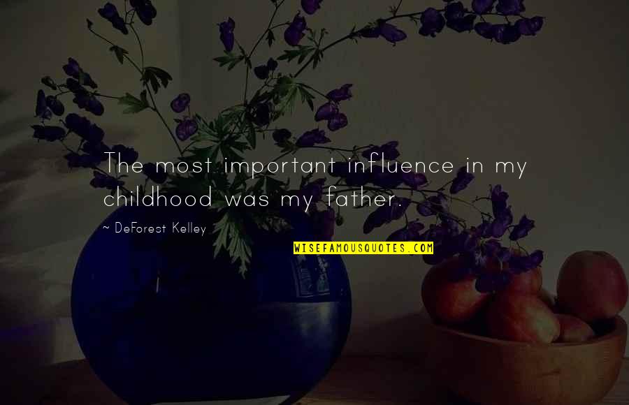 Shunta Ito Quotes By DeForest Kelley: The most important influence in my childhood was Shunta Ito Quotes By DeForest Kelley: The most important influence in my childhood was