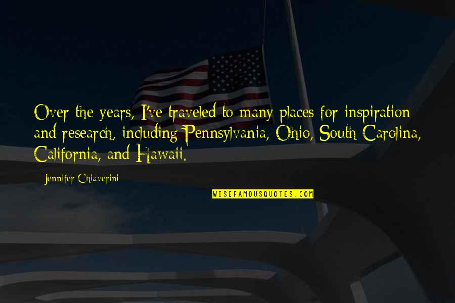 Shurikenjutsu Quotes By Jennifer Chiaverini: Over the years, I've traveled to many places Shurikenjutsu Quotes By Jennifer Chiaverini: Over the years, I've traveled to many places