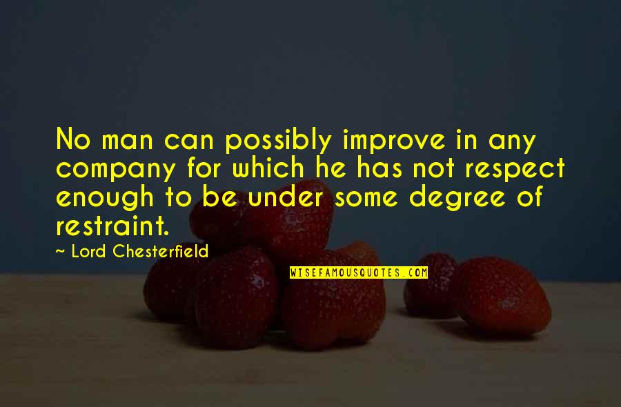 Shurikenjutsu Quotes By Lord Chesterfield: No man can possibly improve in any company Shurikenjutsu Quotes By Lord Chesterfield: No man can possibly improve in any company