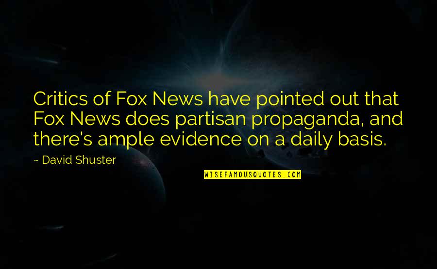 Shuster's Quotes By David Shuster: Critics of Fox News have pointed out that