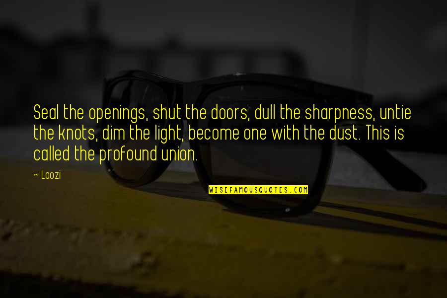 Shut Doors Quotes By Laozi: Seal the openings, shut the doors, dull the