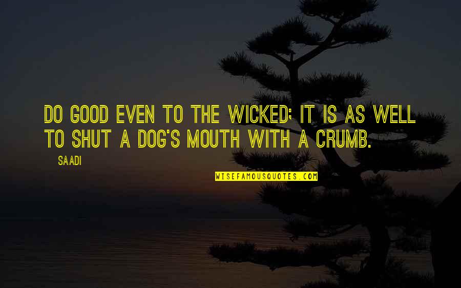 Shut It Quotes By Saadi: Do good even to the wicked; it is