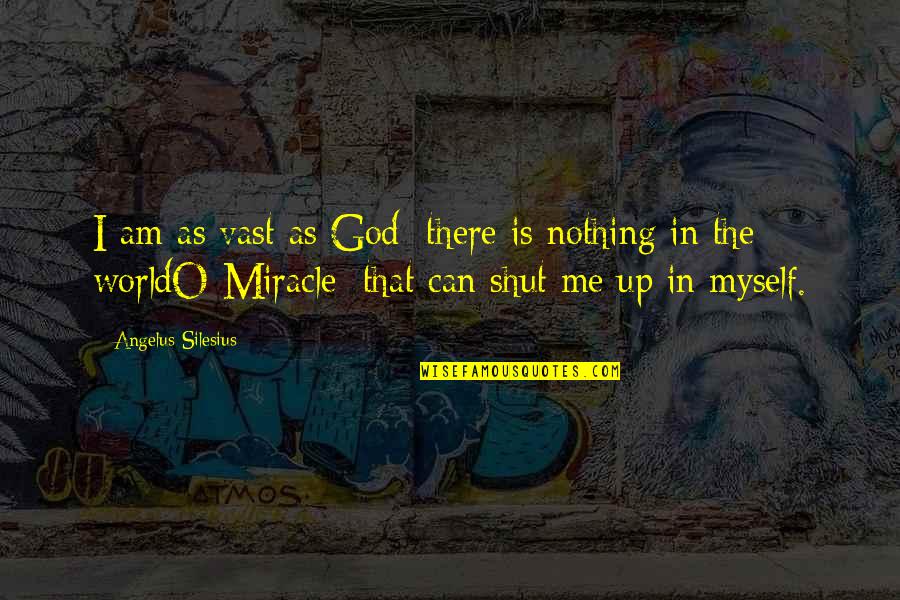 Shut Me Out Quotes By Angelus Silesius: I am as vast as God; there is