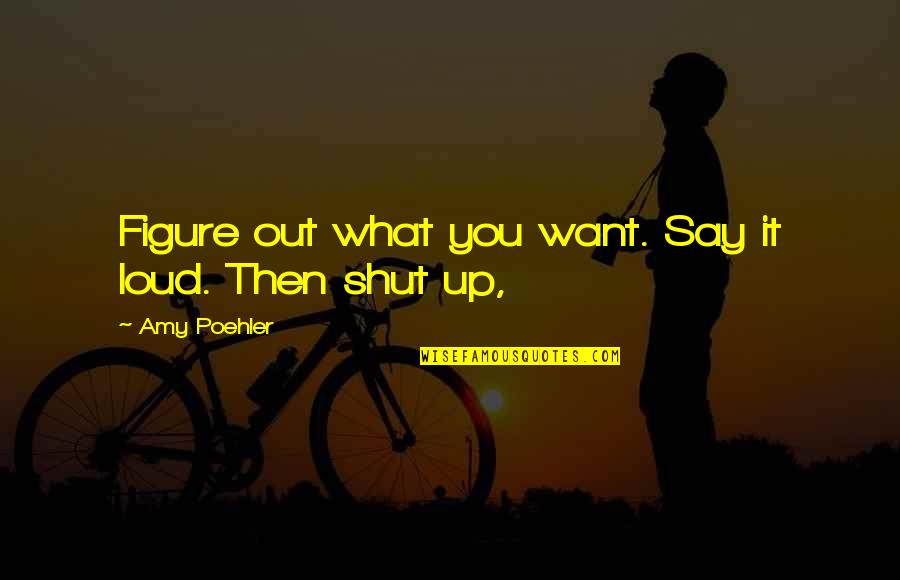 Shut Out Quotes By Amy Poehler: Figure out what you want. Say it loud. Shut Out Quotes By Amy Poehler: Figure out what you want. Say it loud.