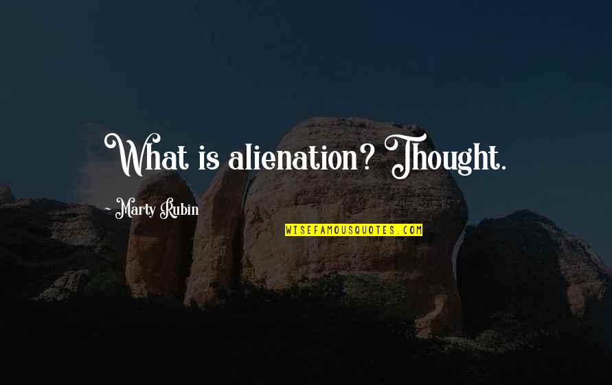 Shut Up Hoe Quotes By Marty Rubin: What is alienation? Thought.