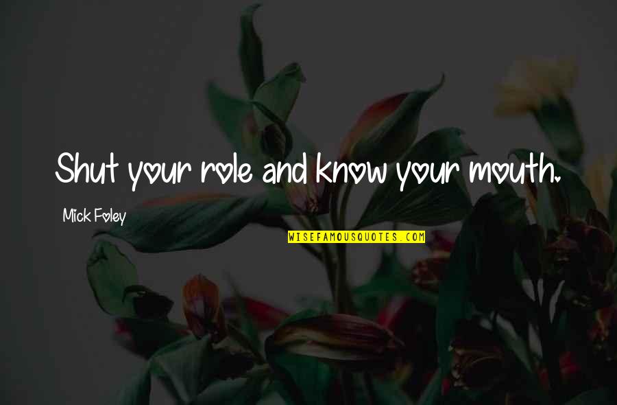 Shut Your Mouth Quotes By Mick Foley: Shut your role and know your mouth.